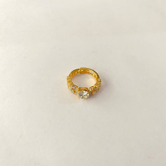 Gold Plated Diamond Sleek Ring