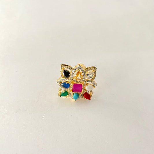 Gold Plated Navratna Ring