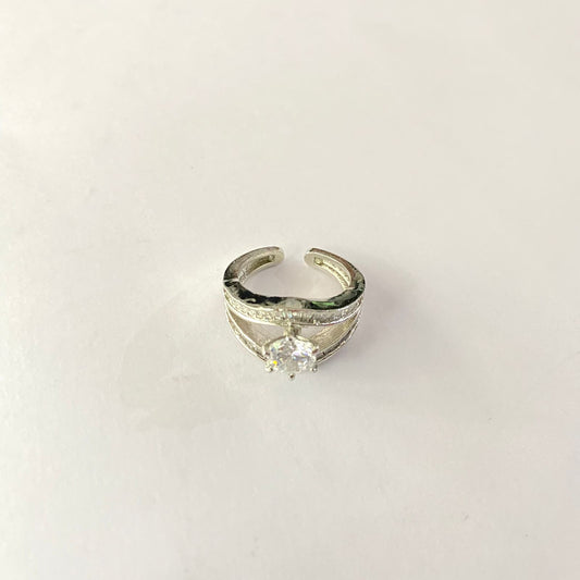 Silver Plated Diamond Ring