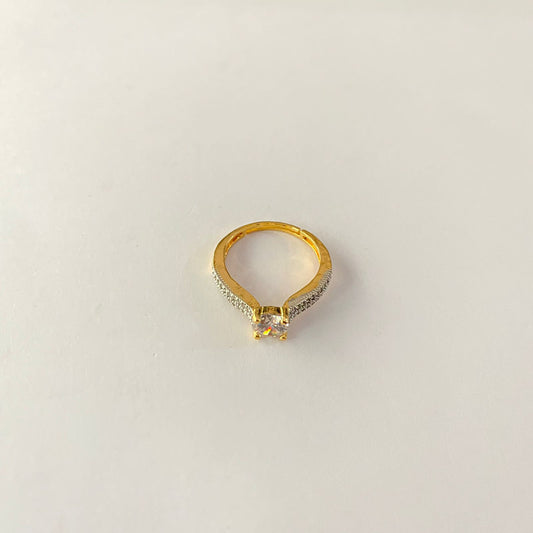 Gold Plated Sleek Diamond Ring