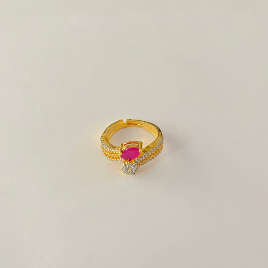 Gold Plated Ruby Sleek Ring
