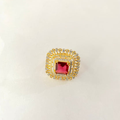 Ruby Gold Plated Ring