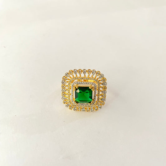 Green Gold Plated Diamond Ring