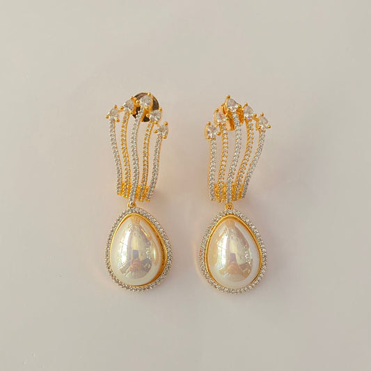 Classy A.D pearl Drop dangler  Gold plated Earring