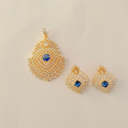 Blue Diamond Classic Big Pendant set