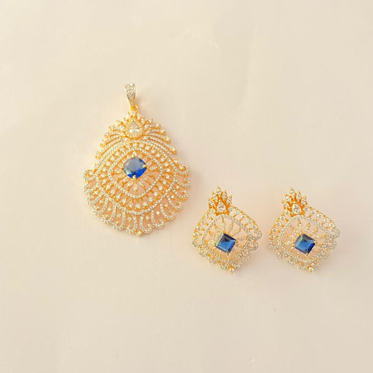 Blue Diamond Classic Big Pendant set
