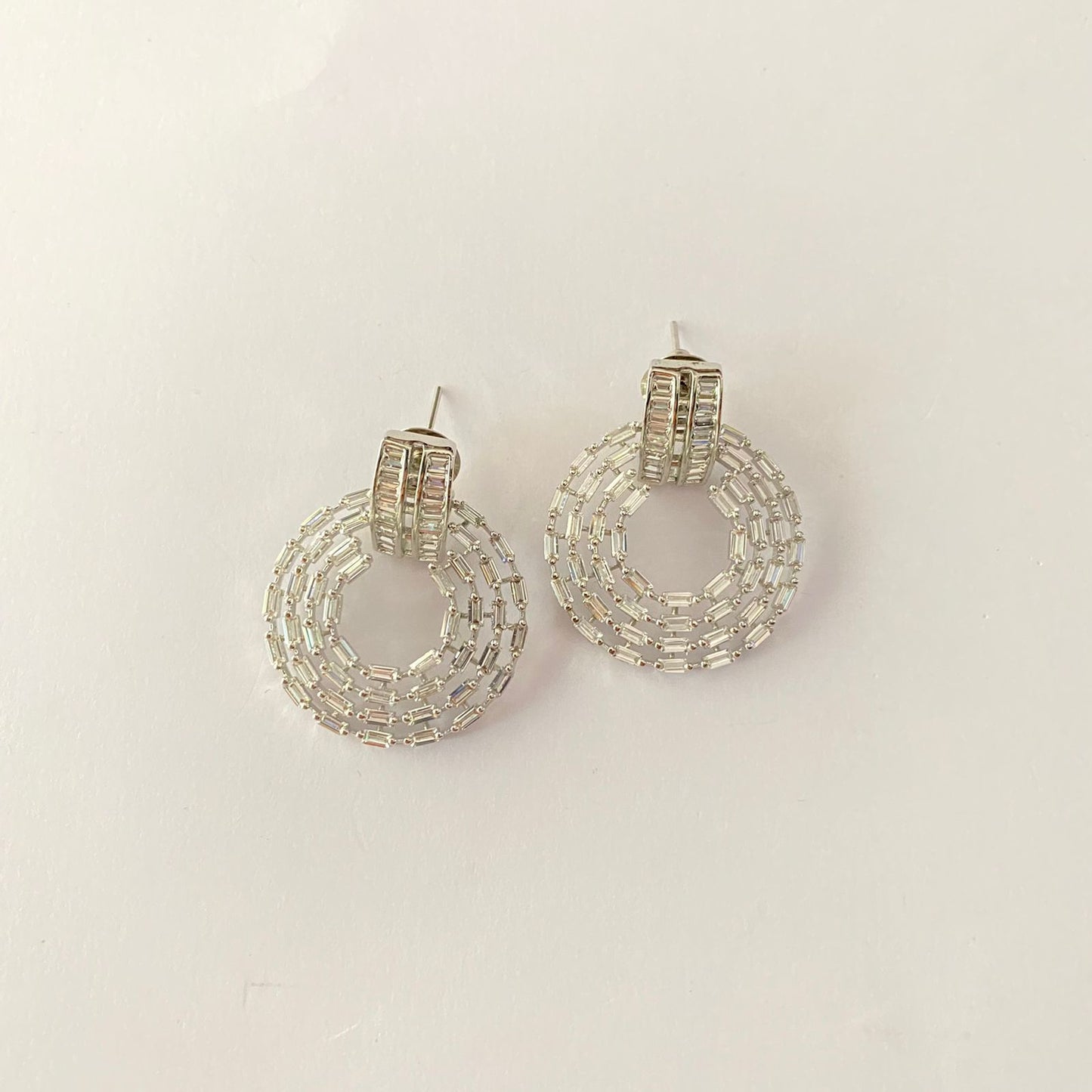 A.D stone Silver Plated earring