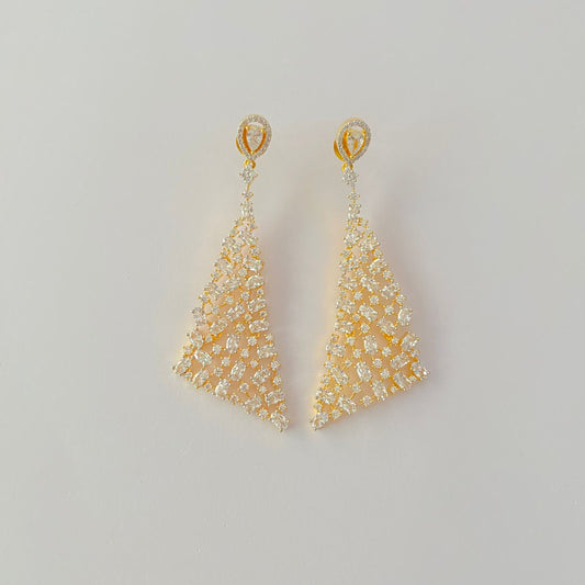 Stylish A.D Stone Gold plated Dangler Earring