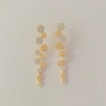 Silver& golden Gold Plated Long Earring
