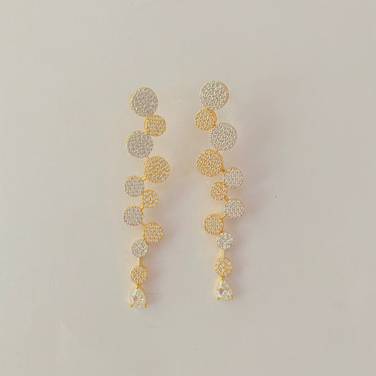Silver& golden Gold Plated Long Earring