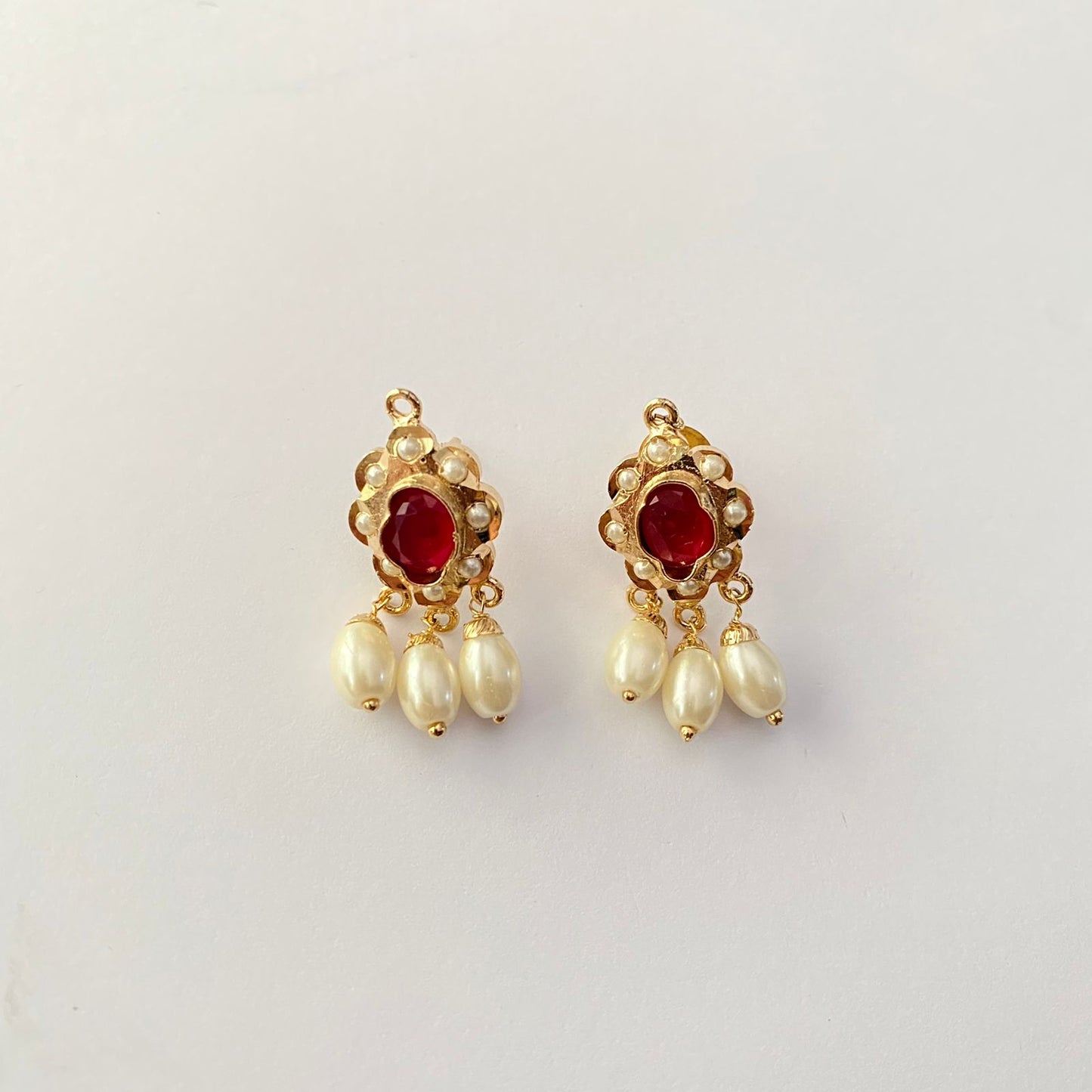 Pearl Ruby Small Jadau Earring