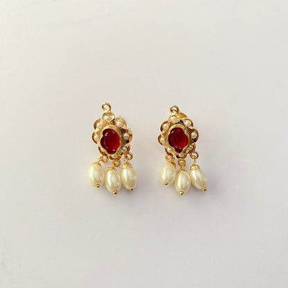 Pearl Ruby Small Jadau Earring