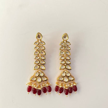 Kundan Drop Ruby Necklace Set