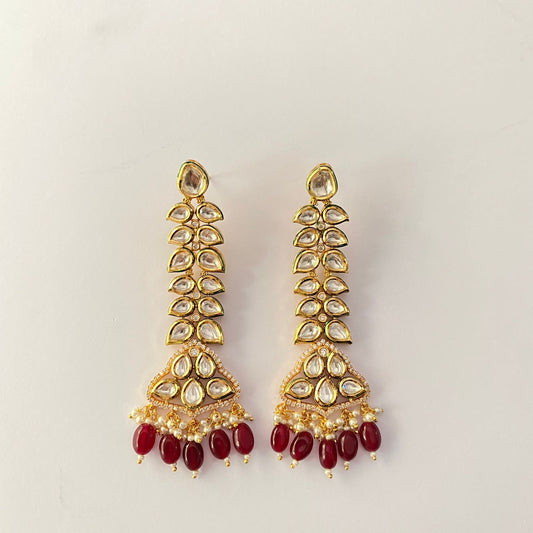 Kundan Drop Ruby Necklace Set