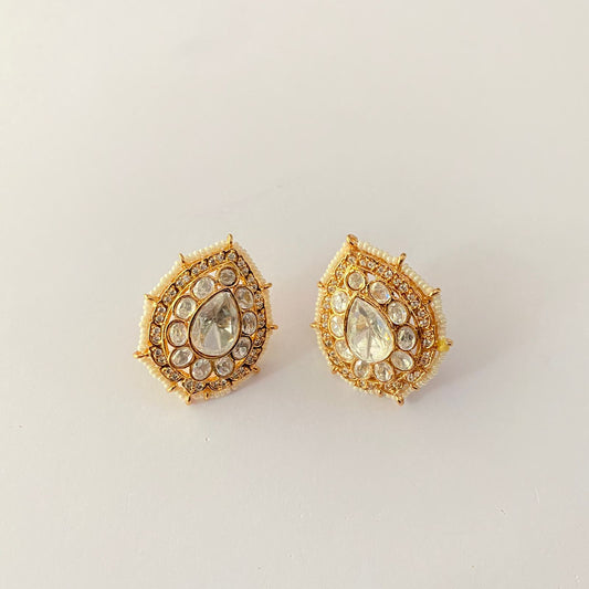 Gold Plated  Moissanite Stud
