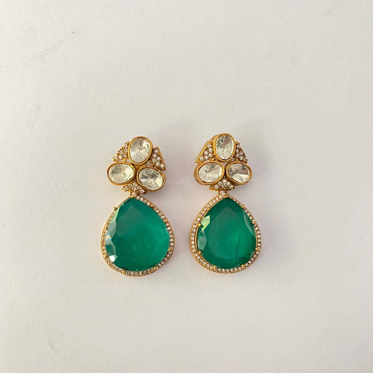 Kundan Green Earring