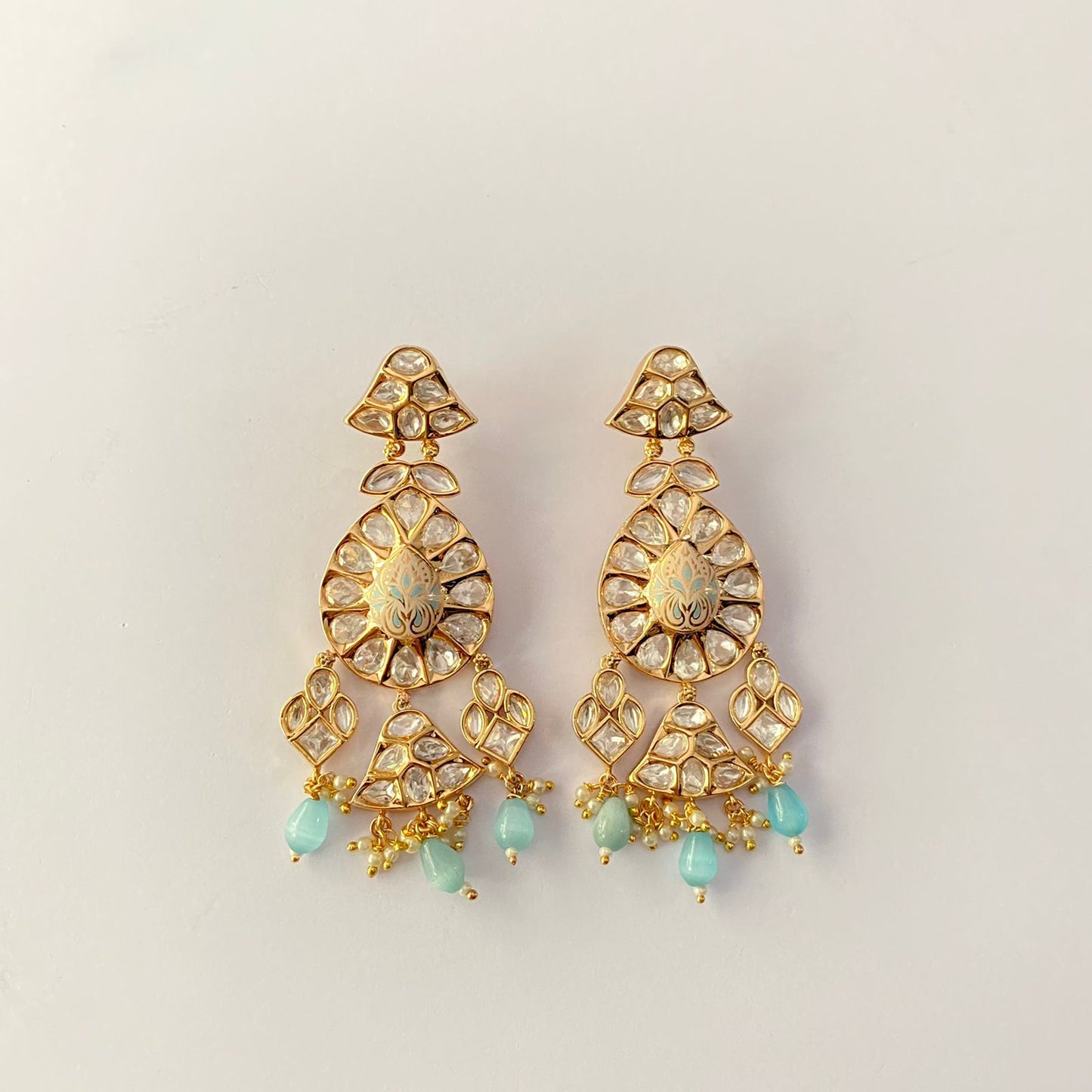 Moissanite Drop Aquamarine Earring