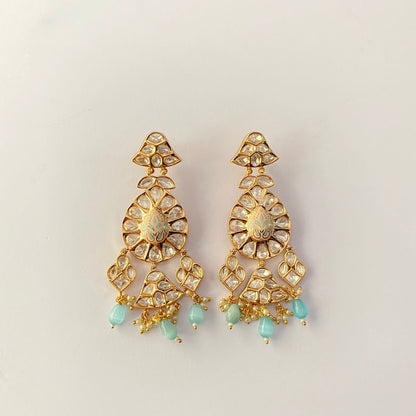 Moissanite Drop Aquamarine Earring