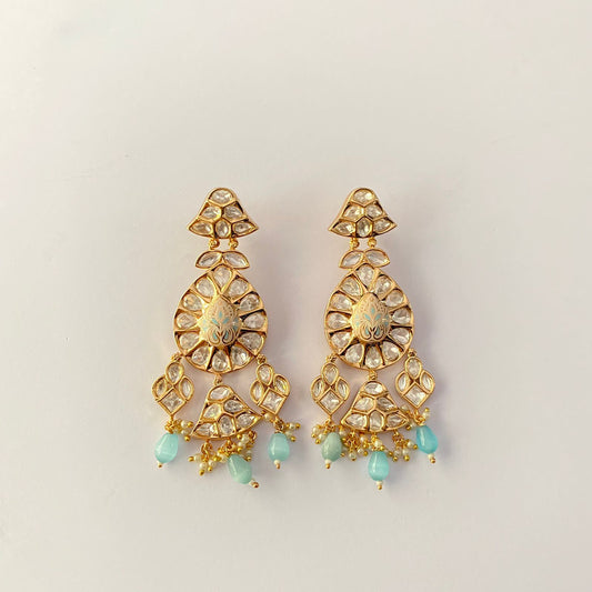 Moissanite Drop Aquamarine Earring