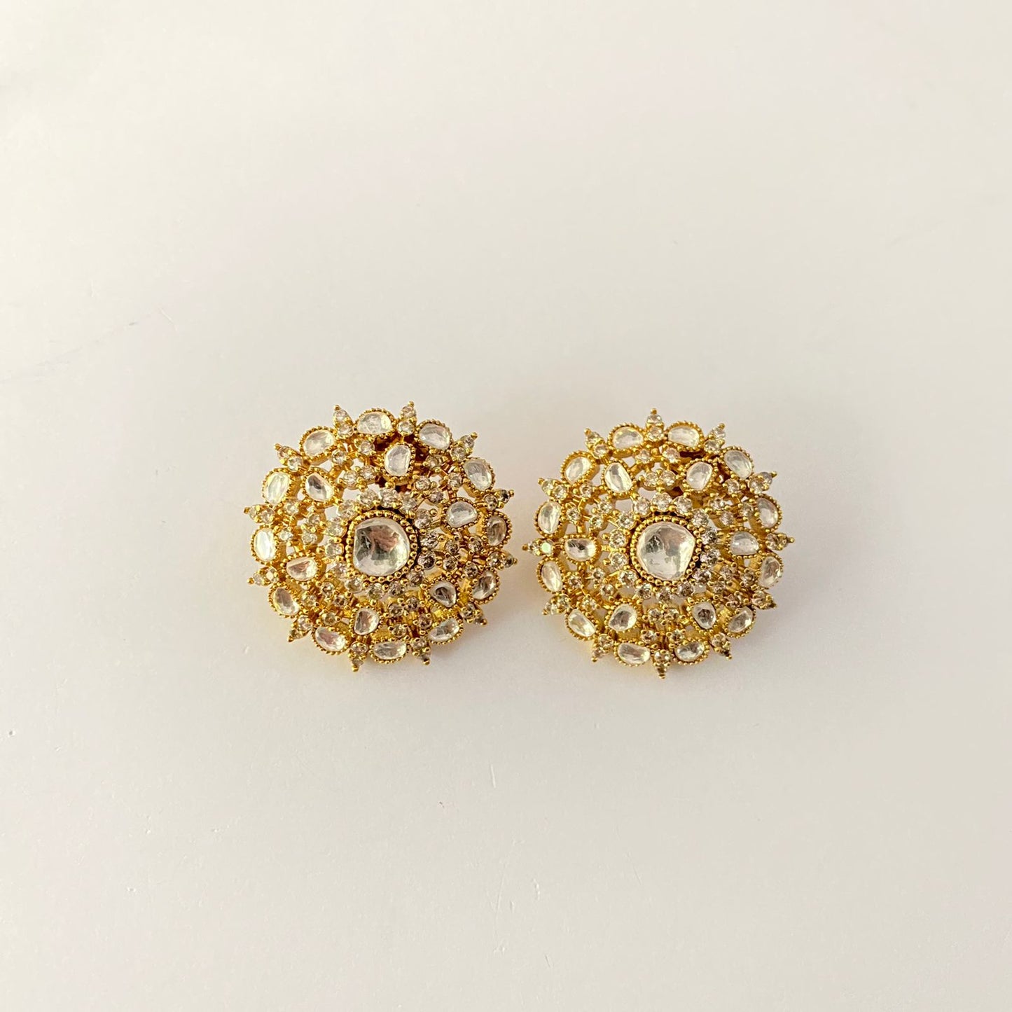Gold Plated Polki Stud