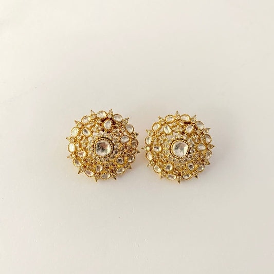 Gold Plated Polki Stud