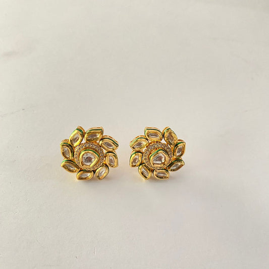 Gold Plated Kundan Stud