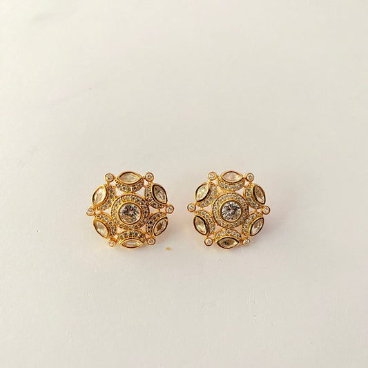 Kundan Gold Plated Stud