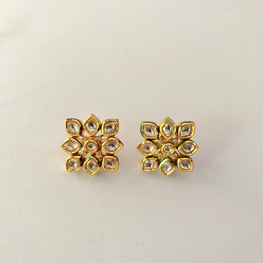 Gold Plated Kundan Stud