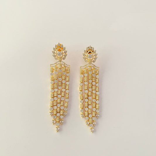 Diamond Gold Plated Long Earring