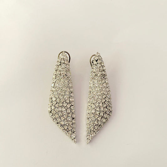 Diamond Oxidised Earring With Back Clip
