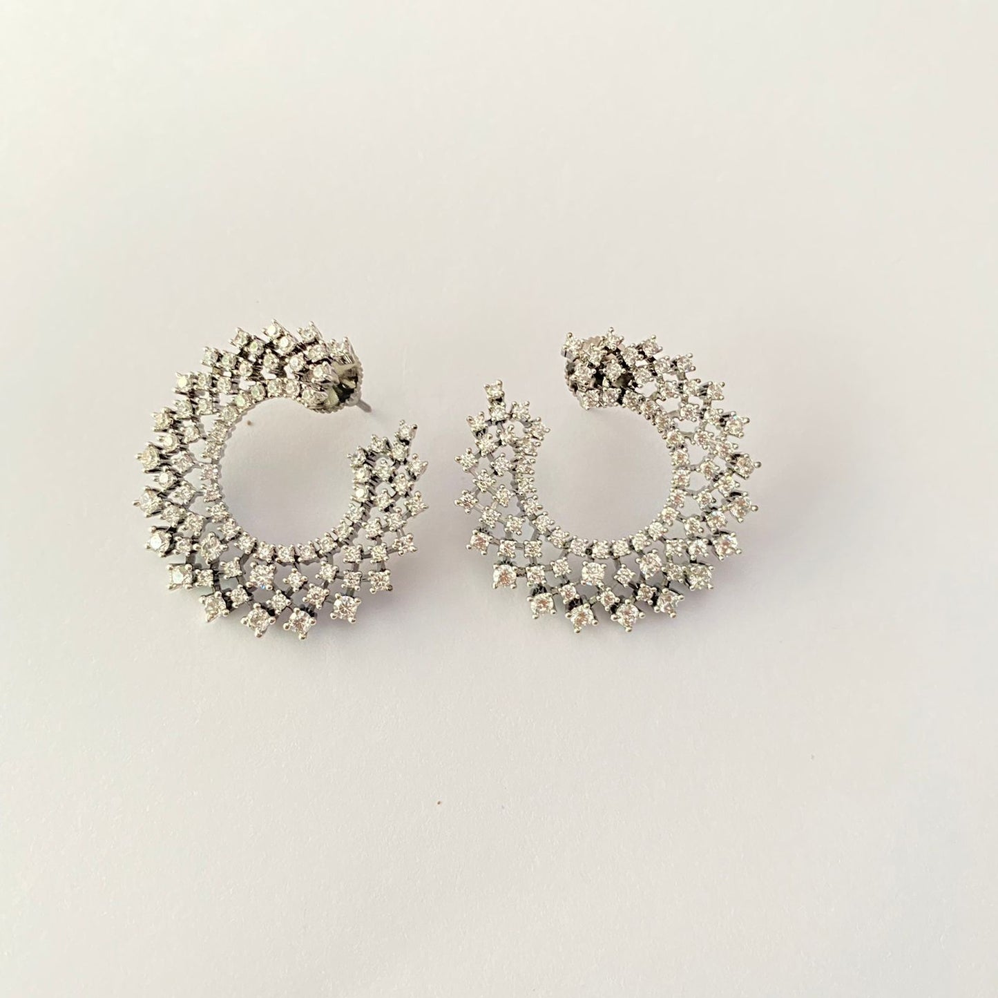 A.D  Stone Half Hoop victorian  Earring