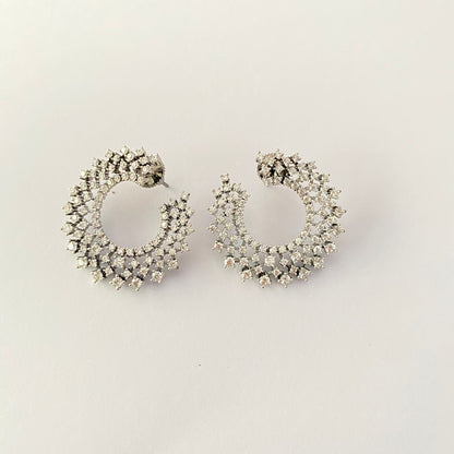 A.D  Stone Half Hoop victorian  Earring