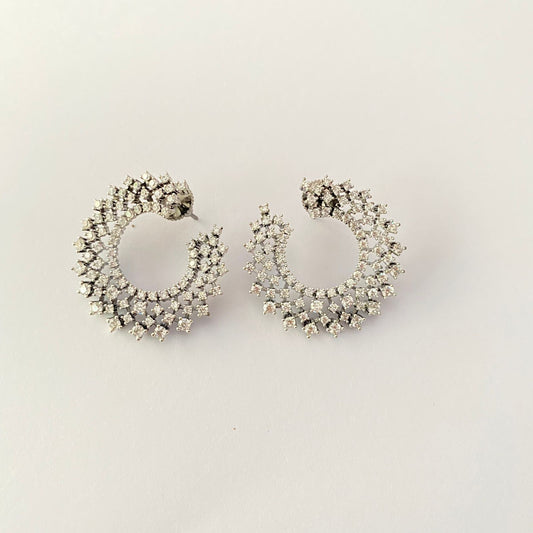 A.D  Stone Half Hoop victorian  Earring