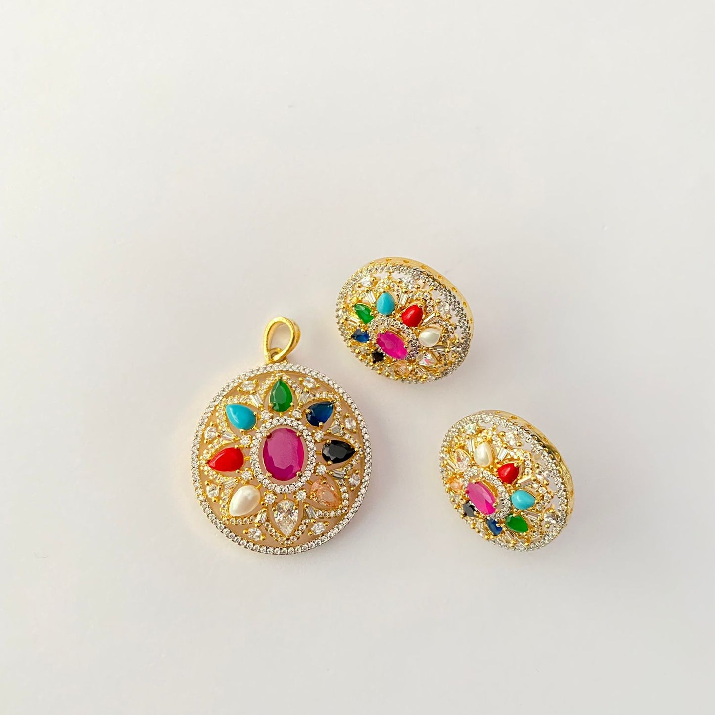 Multi Gold Plated Pendant Set