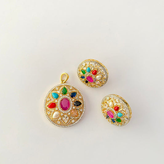 Multi Gold Plated Pendant Set