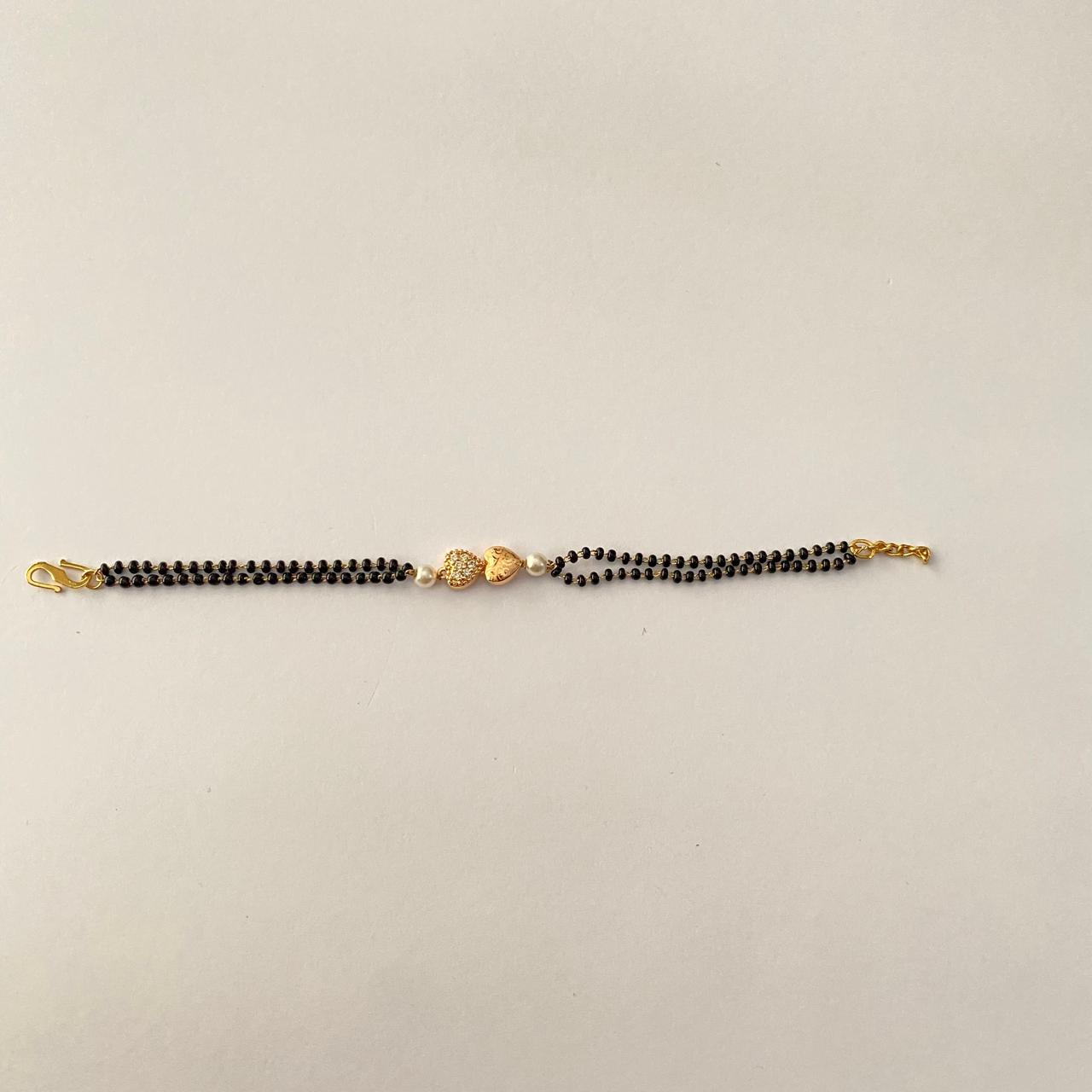 Gold plated heart shape Mangalsutra Bracelet