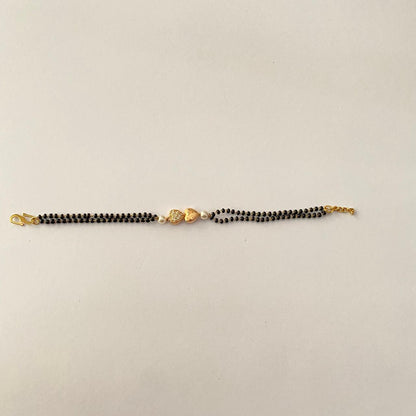 Gold plated heart shape Mangalsutra Bracelet