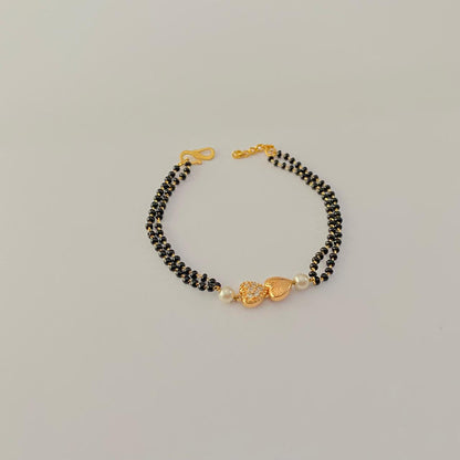 Gold plated heart shape Mangalsutra Bracelet