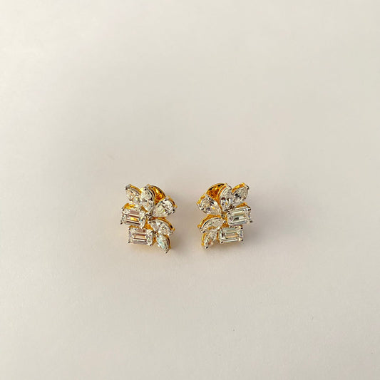 Pure Silver 92.5 Gold Polish Stud