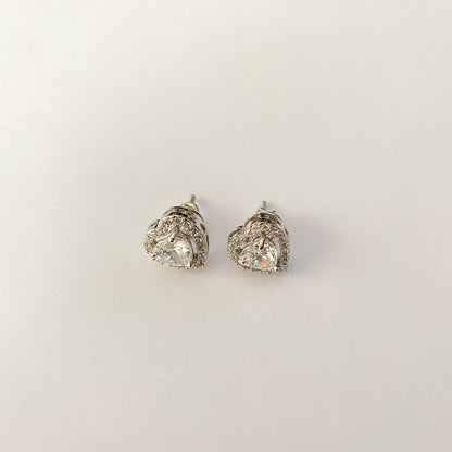 Heart Shape Pure Silver 92.5 Stud