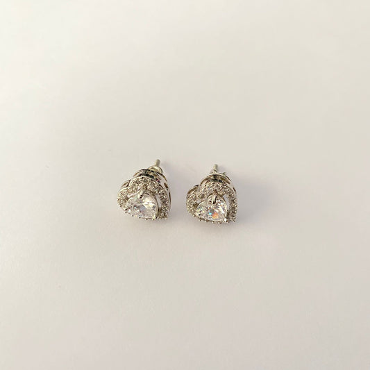 Heart Shape Pure Silver 92.5 Stud