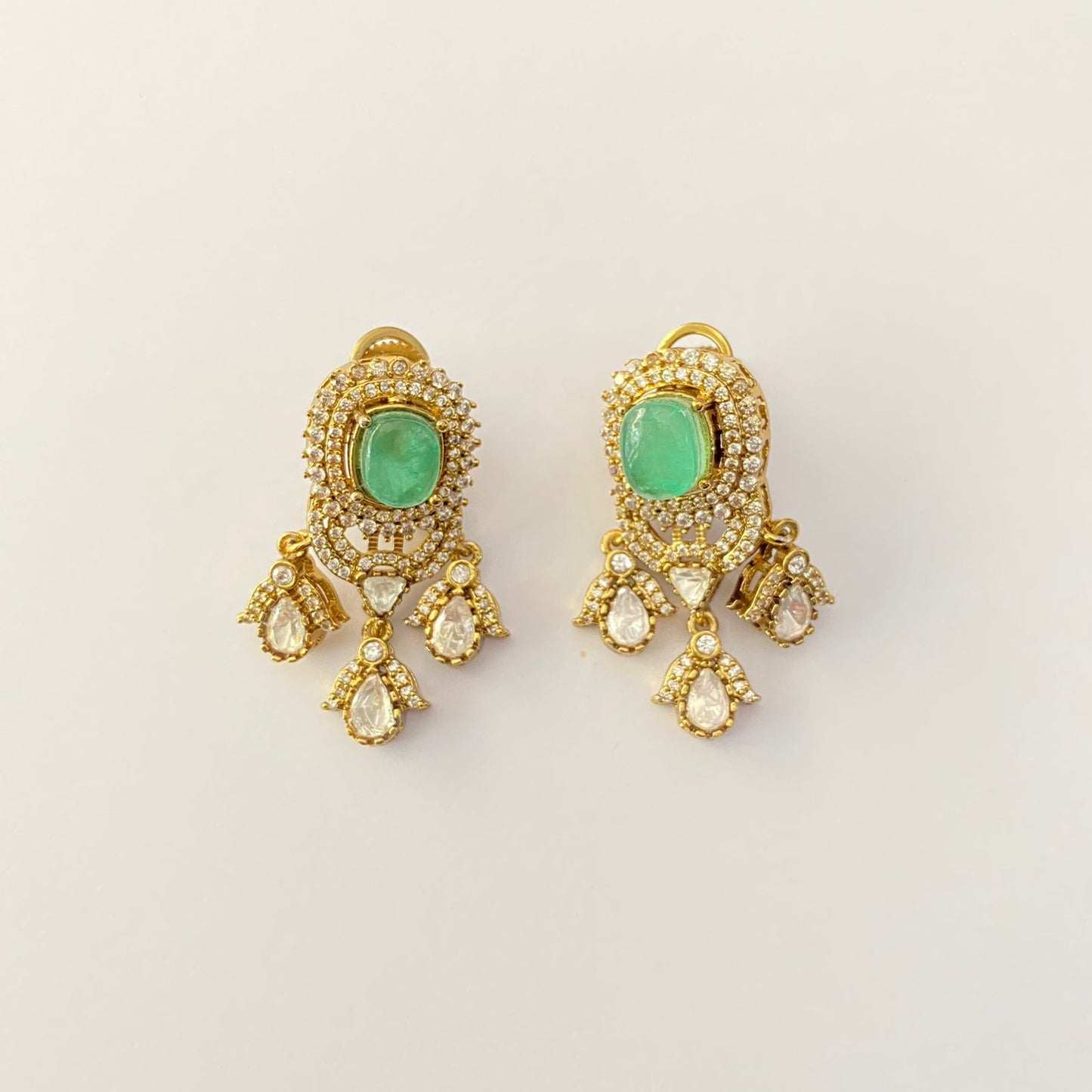 AQUA  ANTI GOLD PLATED EARING WITH BACK CLIP