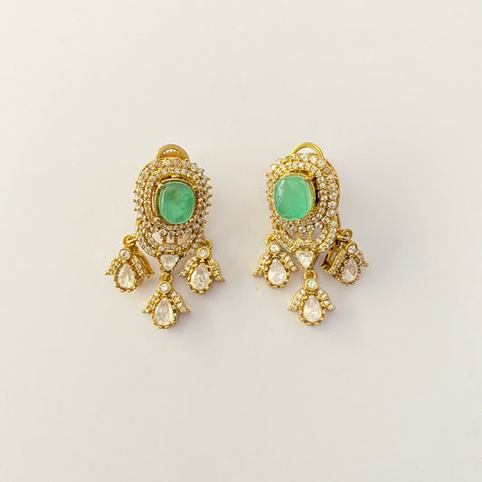 AQUA  ANTI GOLD PLATED EARING WITH BACK CLIP