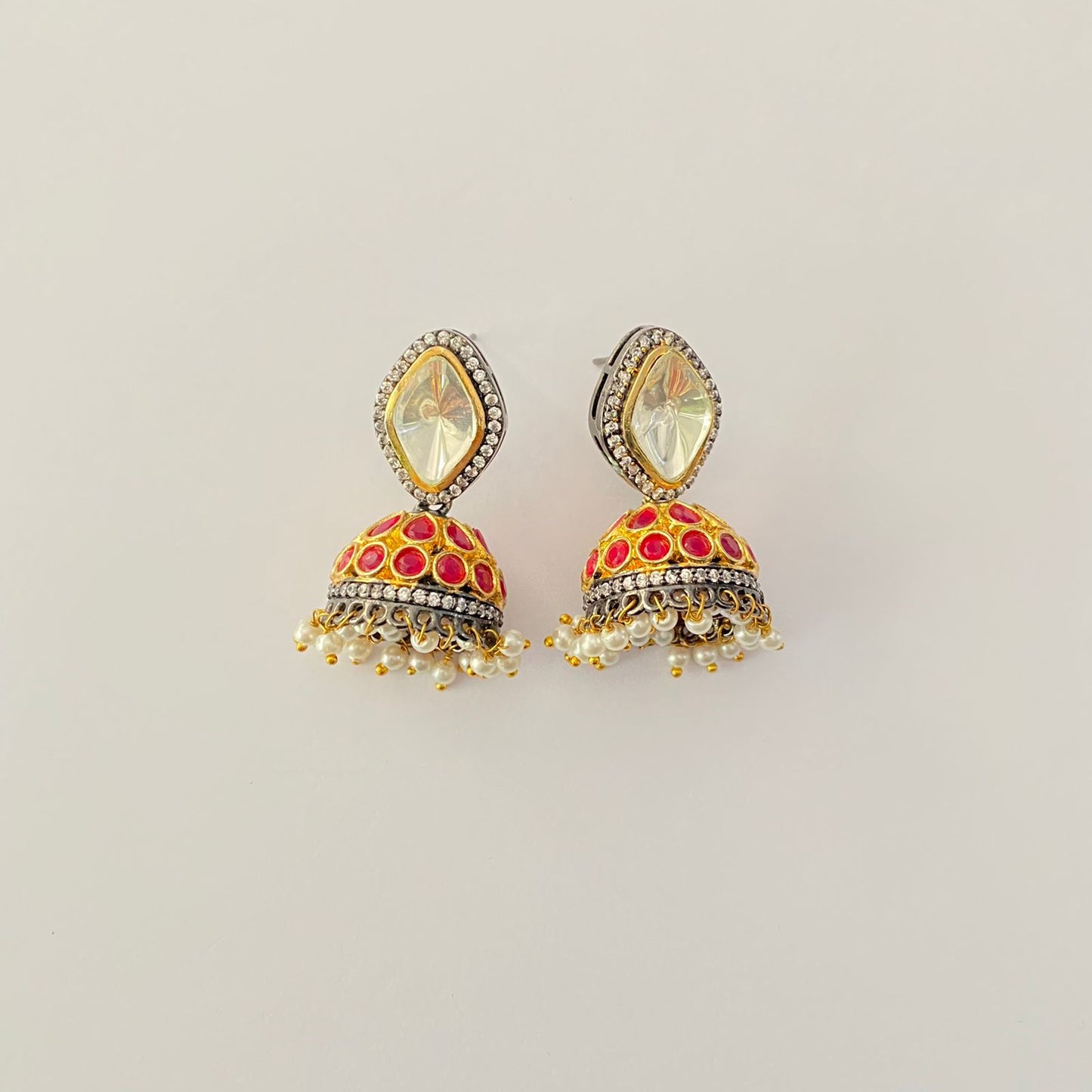 polki drop jhumka earring