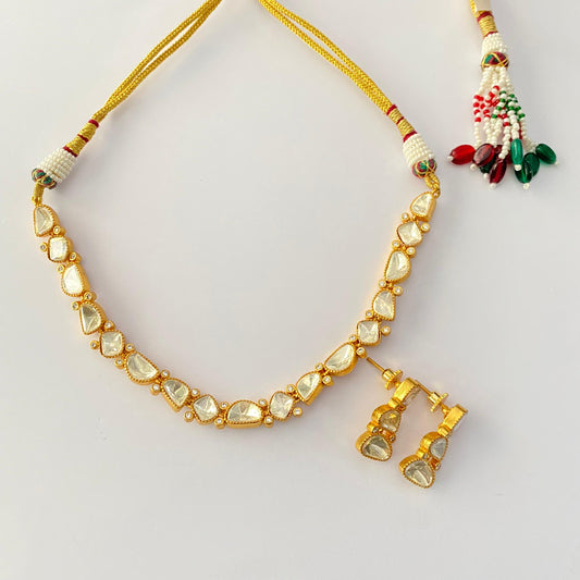 Gold Plated kundan necklace set