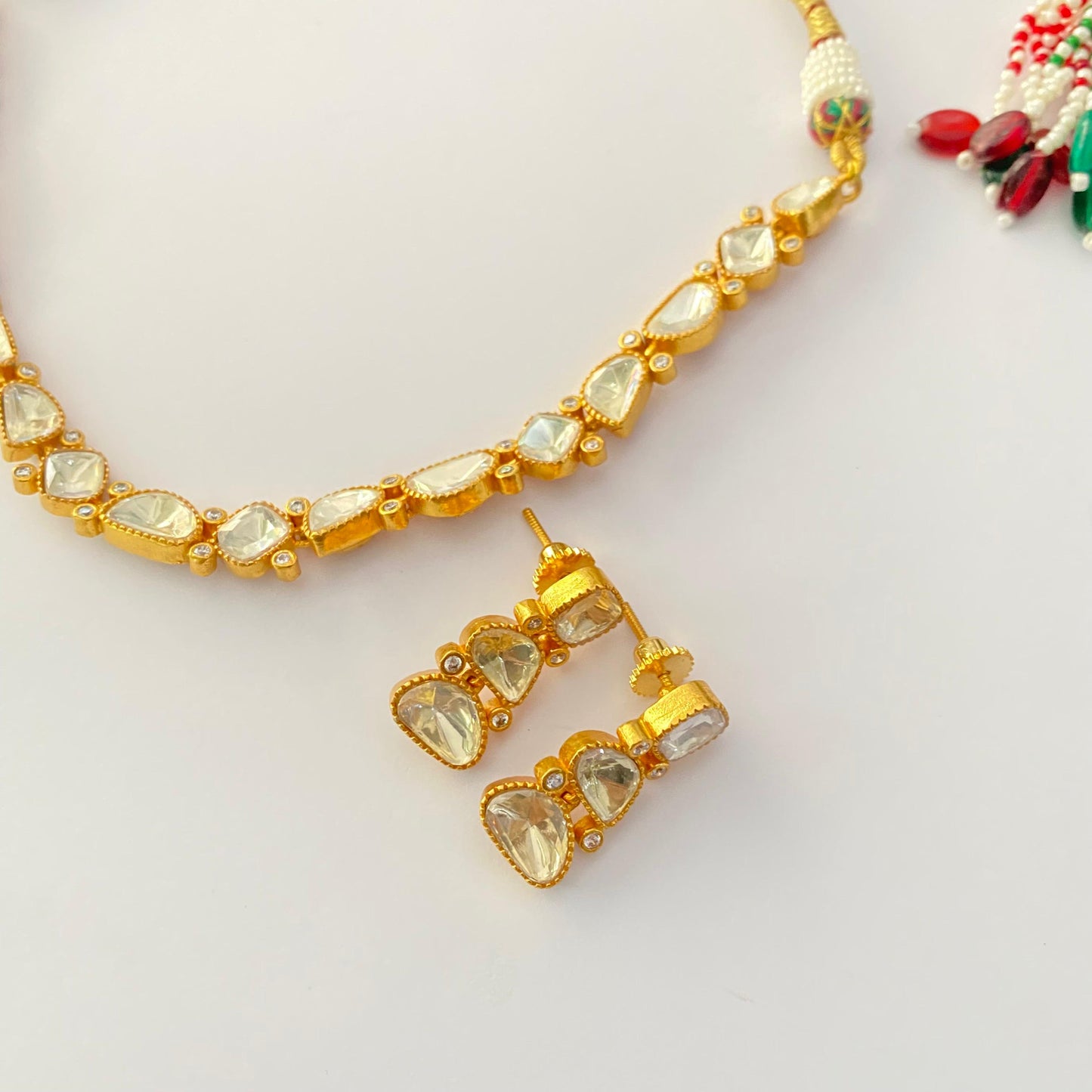 Gold Plated kundan necklace set