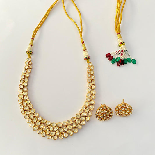Moissanite  Gold Plated necklace Set