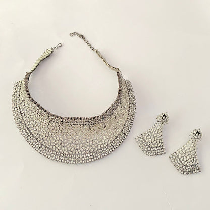victorian ad stone big chokar necklace set