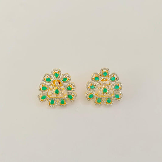 Emerald Gold Plated latest design Classic stud