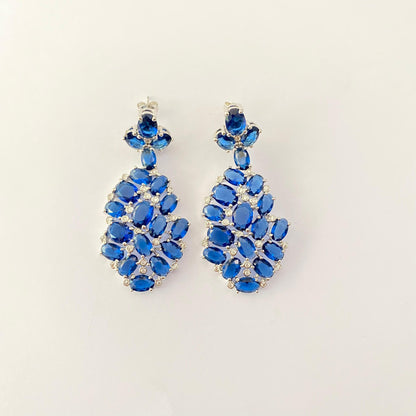 Blue Diamond Silver Plated Classic Earring